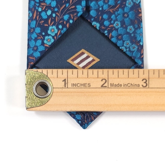 JOSEPH ABBOUD Men's Necktie 100% Silk, Flower Pattern, Color Blue Tie - NWT - Picture 12 of 12